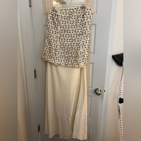 ASOS ARRANGE Geo Embellished Strapless Dress - Picture 3 of 4